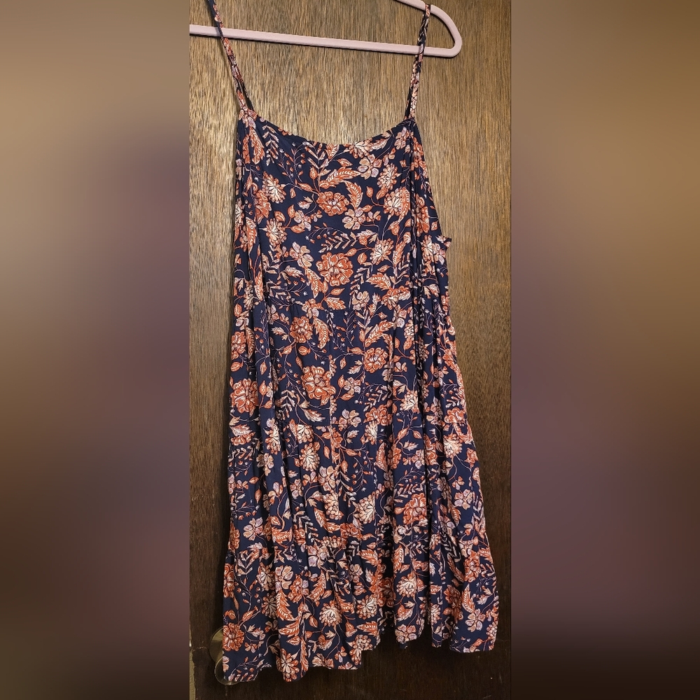 Old Navy Blue and Orange Spaghetti Strap Sundress